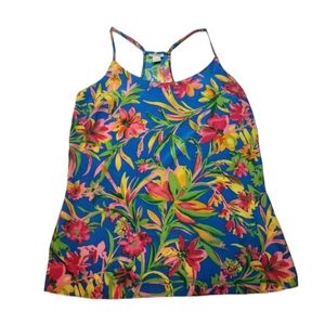 J Crew Tropical Floral Racerback Tank Size 2 Small